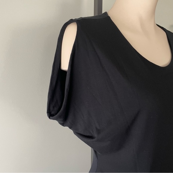 All Saints Zoe Yunao Dress Modal Silk With Pockets Split Sleeve High Low Black - Picture 6 of 9